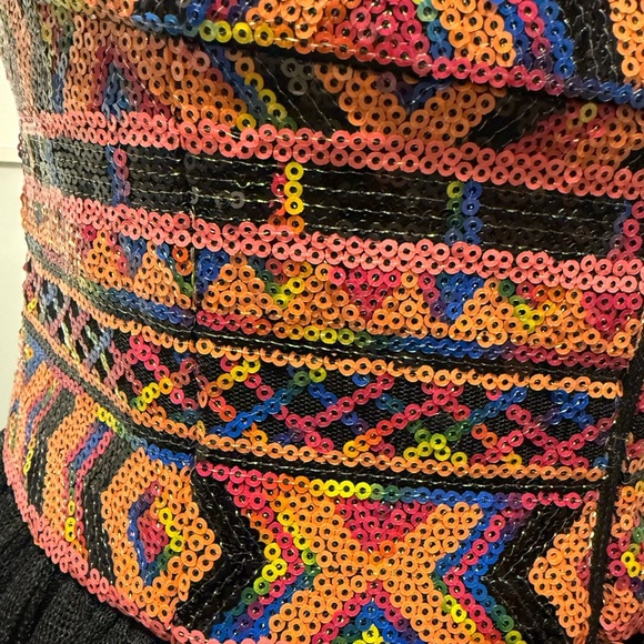 ModCloth Minuet Aztec Sequin Black Dress - Picture 4 of 5